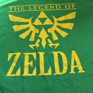 The Legend of Zelda Green T-shirt Triforce Logo Graphic Print Video Game 2XL